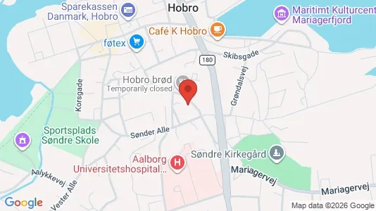 Erhvervslokaler til leje i Hobro - kort over placeringen