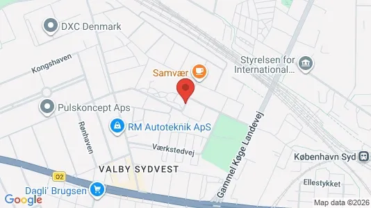 Erhvervslokaler til leje i Valby - kort over placeringen