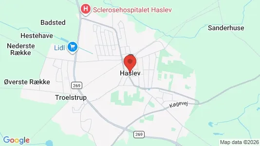 Butikslokaler til leje i Haslev - Foto fra Google Street View