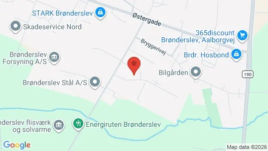 Erhvervslokaler til leje i Brønderslev - Foto fra Google Street View