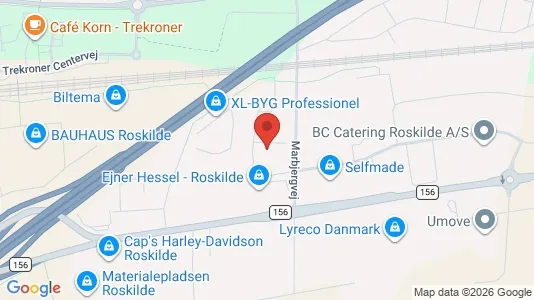 Erhvervslokaler til leje i Roskilde - kort over placeringen