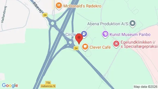 Værkstedslokaler til leje i Aabenraa - kort over placeringen