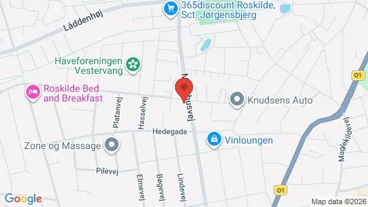 Erhvervslokaler til leje i Roskilde - kort over placeringen