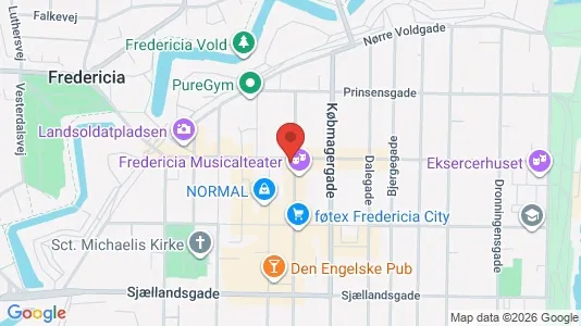 Kontorlokaler til leje i Fredericia - kort over placeringen