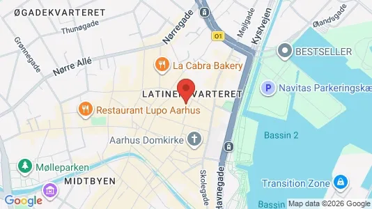 Kontorlokaler til leje i Århus C - kort over placeringen