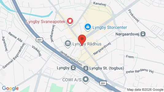 Kontorlokaler til leje i Kongens Lyngby - kort over placeringen