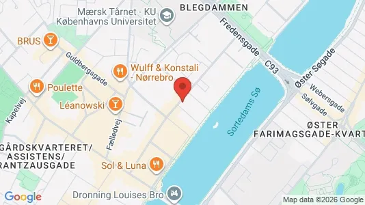 Erhvervslokaler til leje i Nørrebro - kort over placeringen