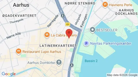 Kontorlokaler til leje i Århus C - kort over placeringen