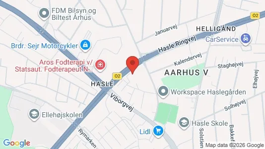 Lagerlokaler til leje i Århus V - kort over placeringen