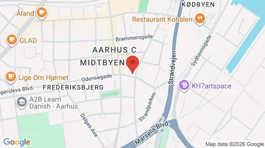 Erhvervslokaler til leje i Århus C - kort over placeringen