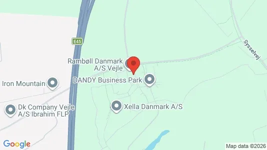 Erhvervslokaler til leje i Vejle Centrum - kort over placeringen