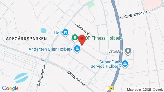 Erhvervslokaler til leje i Holbæk - kort over placeringen