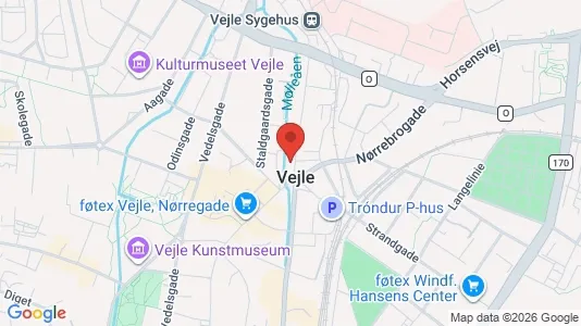 Erhvervslokaler til leje i Vejle Centrum - Foto fra Google Street View
