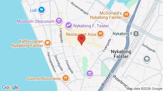 Erhvervslokaler til leje i Nykøbing Falster - kort over placeringen