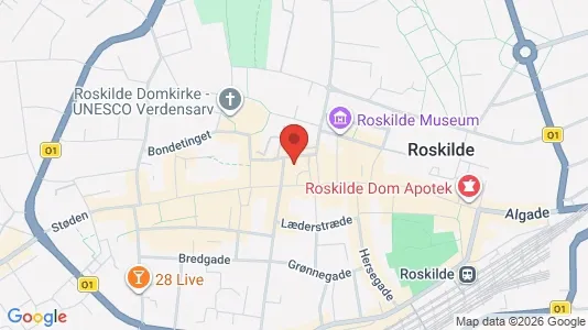 Erhvervslokaler til leje i Roskilde - kort over placeringen