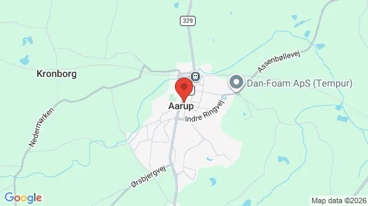 Erhvervslokaler til leje i Aarup - kort over placeringen