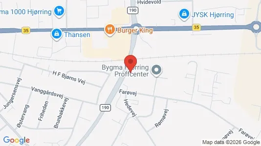 Butikslokaler til leje i Hjørring - kort over placeringen
