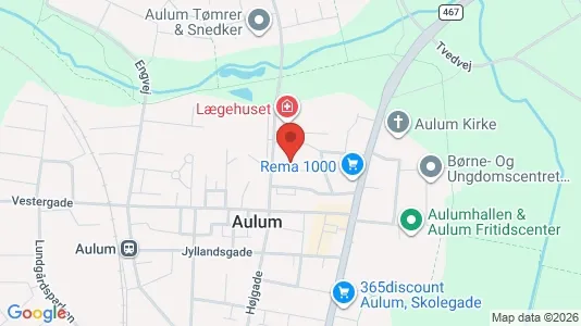 Erhvervslokaler til leje i Aulum - Foto fra Google Street View