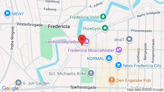 Erhvervslokaler til leje i Fredericia - kort over placeringen