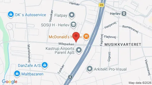 Erhvervslokaler til leje i Herlev - kort over placeringen
