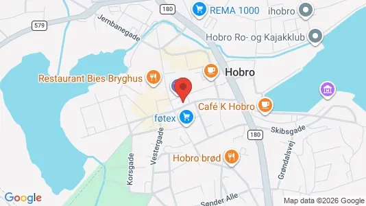 Erhvervslokaler til leje i Hobro - kort over placeringen