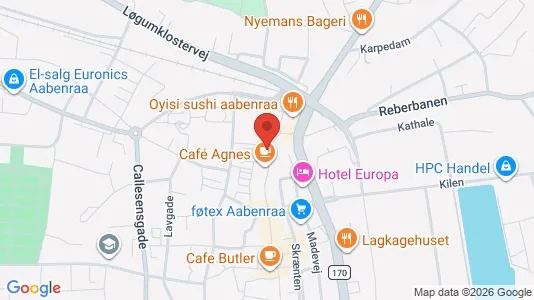 Erhvervslokaler til leje i Aabenraa - kort over placeringen