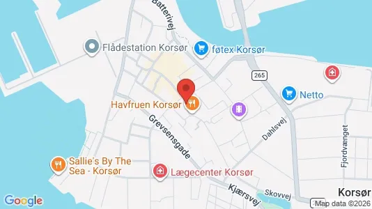Erhvervslokaler til leje i Korsør - kort over placeringen