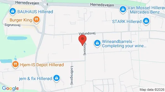 Erhvervslokaler til leje i Hillerød - kort over placeringen