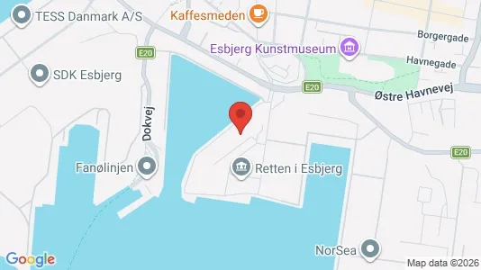Erhvervslokaler til leje i Esbjerg Centrum - kort over placeringen