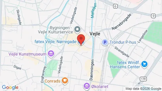 Erhvervslokaler til leje i Vejle Centrum - kort over placeringen