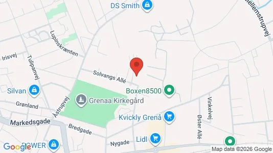 Erhvervslokaler til leje i Grenaa - kort over placeringen