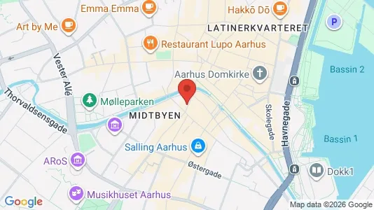Erhvervslokaler til leje i Århus C - kort over placeringen