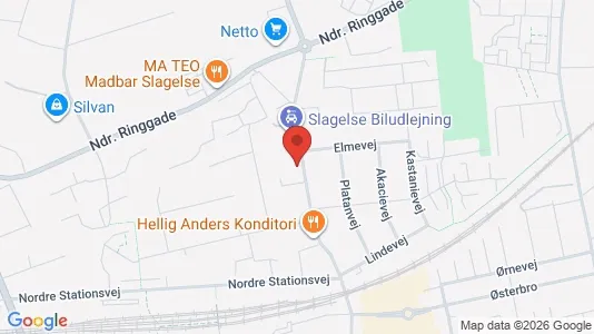 Erhvervslokaler til leje i Slagelse - kort over placeringen