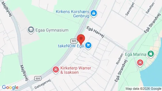 Erhvervslokaler til leje i Egå - kort over placeringen