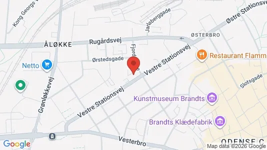 Erhvervslokaler til leje i Odense C - kort over placeringen