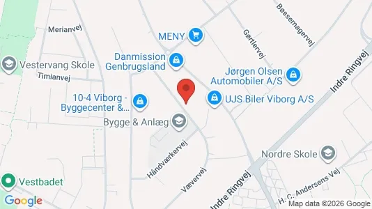 Erhvervslokaler til leje i Viborg - kort over placeringen