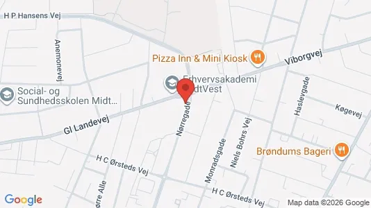 Erhvervslokaler til leje i Herning - kort over placeringen
