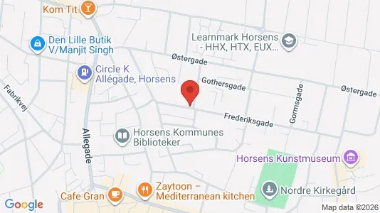 Erhvervslokaler til leje i Horsens - kort over placeringen