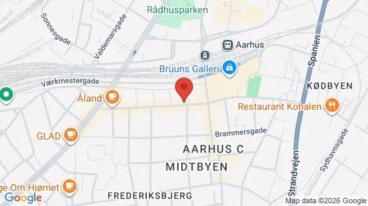 Erhvervslokaler til leje i Århus C - kort over placeringen