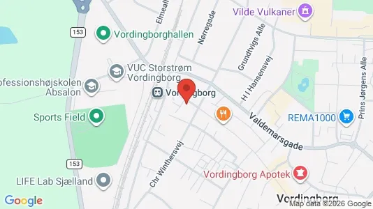Erhvervslokaler til leje i Vordingborg - kort over placeringen