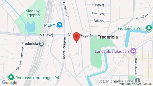 Erhvervslokaler til leje i Fredericia - kort over placeringen