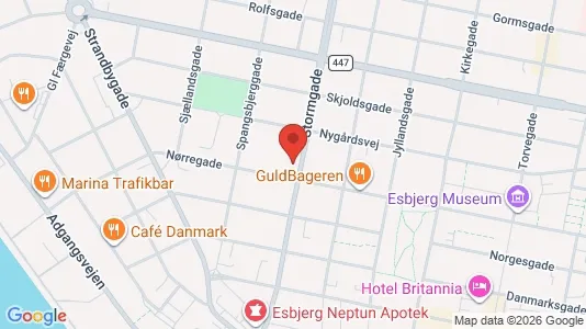 Erhvervslokaler til leje i Esbjerg Centrum - kort over placeringen