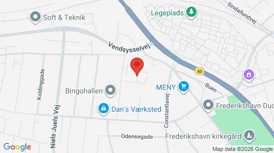 Erhvervslokaler til leje i Frederikshavn - kort over placeringen