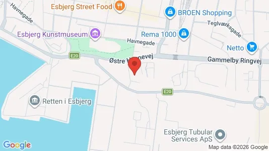Erhvervslokaler til leje i Esbjerg Centrum - kort over placeringen
