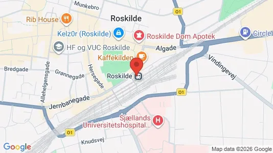 Erhvervslokaler til leje i Roskilde - kort over placeringen