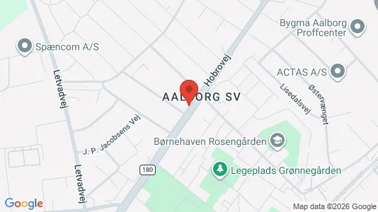 Erhvervslokaler til leje i Aalborg SV - kort over placeringen