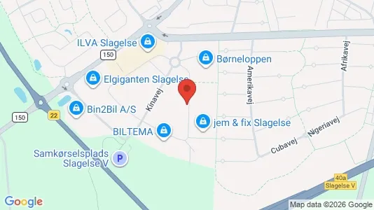 Erhvervslokaler til leje i Slagelse - kort over placeringen