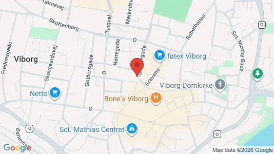 Erhvervslokaler til leje i Viborg - kort over placeringen