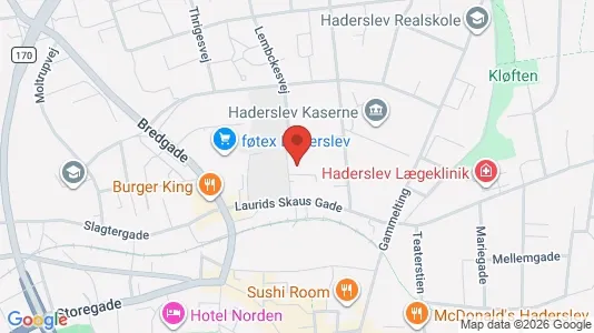 Erhvervslokaler til leje i Haderslev - kort over placeringen