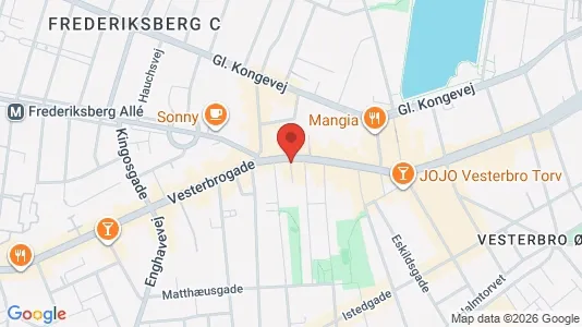 Erhvervslokaler til leje i Vesterbro - kort over placeringen
